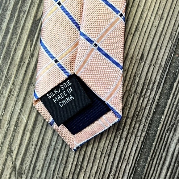 MICHAEL Kors Orange Blue Crosshatch Silk Tie - Picture 4 of 7